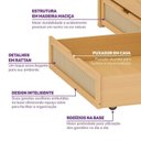 Ver imagem 3 de Kit 2 Gavetões em Madeira Maciça e Rattan Magna Kids Casatema MadeiraOriginals Marrom/Mel