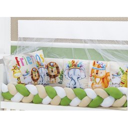 KIT JOGO DE BERÇO SAFARI ESTAMPADO 10 PEÇAS KIT AMERICANO DE BERÇO BABY ZOO PARA BEBE LUXUOSO:INDIO - 5