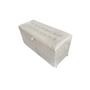 Ver imagem 5 de Recamier Puff Baú Sapateira e Gaveta 90 cm para Cama de Solteiro - Creme