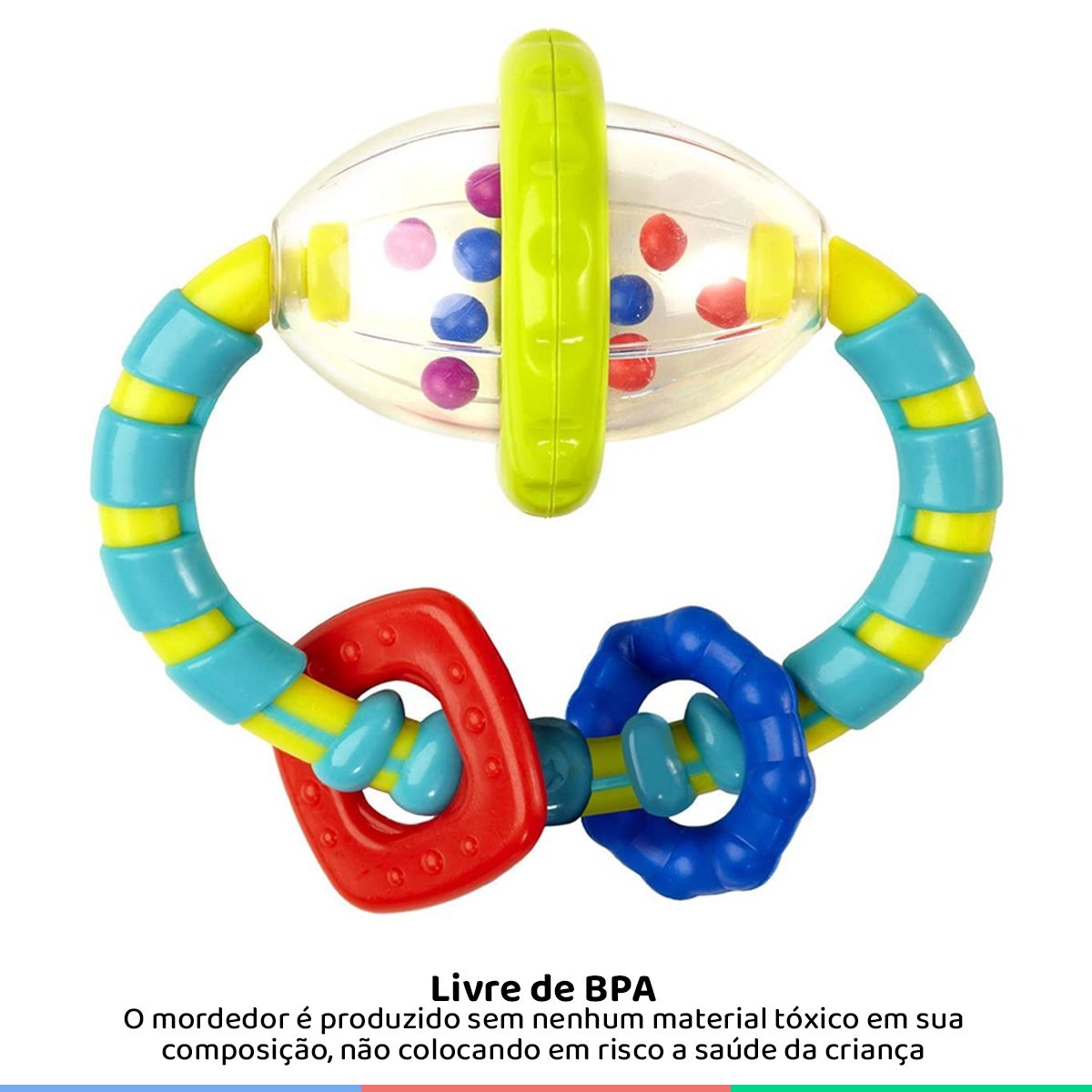 Mordedor Infantil Para Bebê +3 Meses Giratorio Com Chocalho Grab&Spin ...