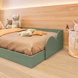 Cama Infantil Montessoriana Solteiro Cloud:verde Bellagio - 7