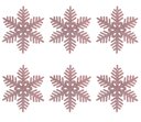 Ver imagem 1 de Jogo Floco de Neve Gliter Rosê Gold 18cm Enfeite Natalino 3 Peças - Yangzi