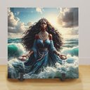 Ver imagem 2 de Quadro Azulejo Decorativo de Mesa Iemanjá Umbanda Religioso
