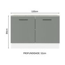 Ver imagem 6 de Balcão de Pia Cozinha 2 Portas (com Tampo) Branco/cinza Agata Madesa Branco/cinza