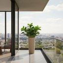 Ver imagem 2 de Vaso Alto Decorado Grego Tramontina Areia Plantas Folhagens 80cm Jardim Varanda Quintal