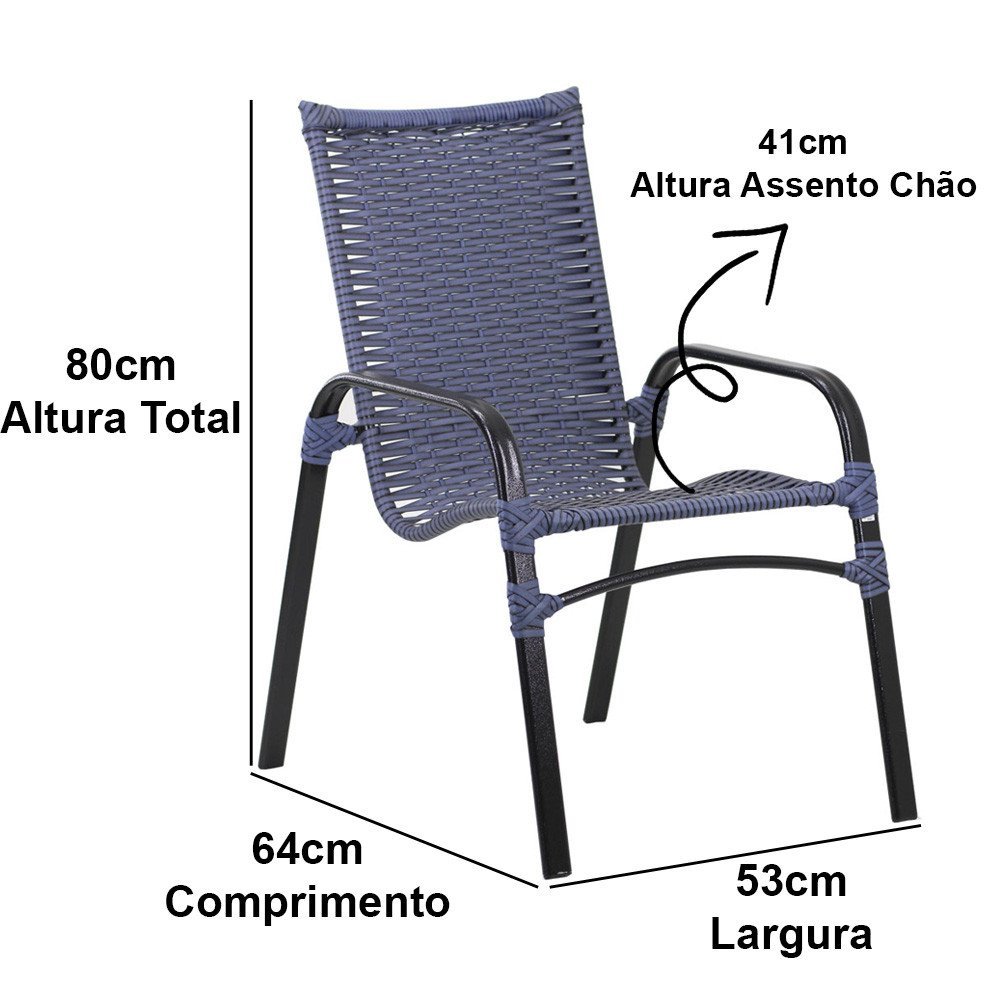 Jogo 4 Cadeiras Emily e Mesa com Tampo Ripado em Alumínio para Piscina, Área e Jardim Trama Original - 2