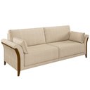 Ver imagem 1 de Sofá Living 3 Lugares 222cm Pés Madeira Roya M22 Linho Champanhe - Mpozenato