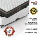 Ver imagem 3 de Cama Box Queen Bipartido + Colchão Paris Molas Ensacadas Pocket - 61x158x198cm - e-Shop Casa - Couro