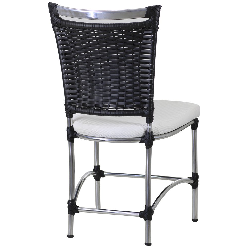 Cadeira em Alumínio e Fibra Sintética JK para Cozinha, Edícula - Preto - 2
