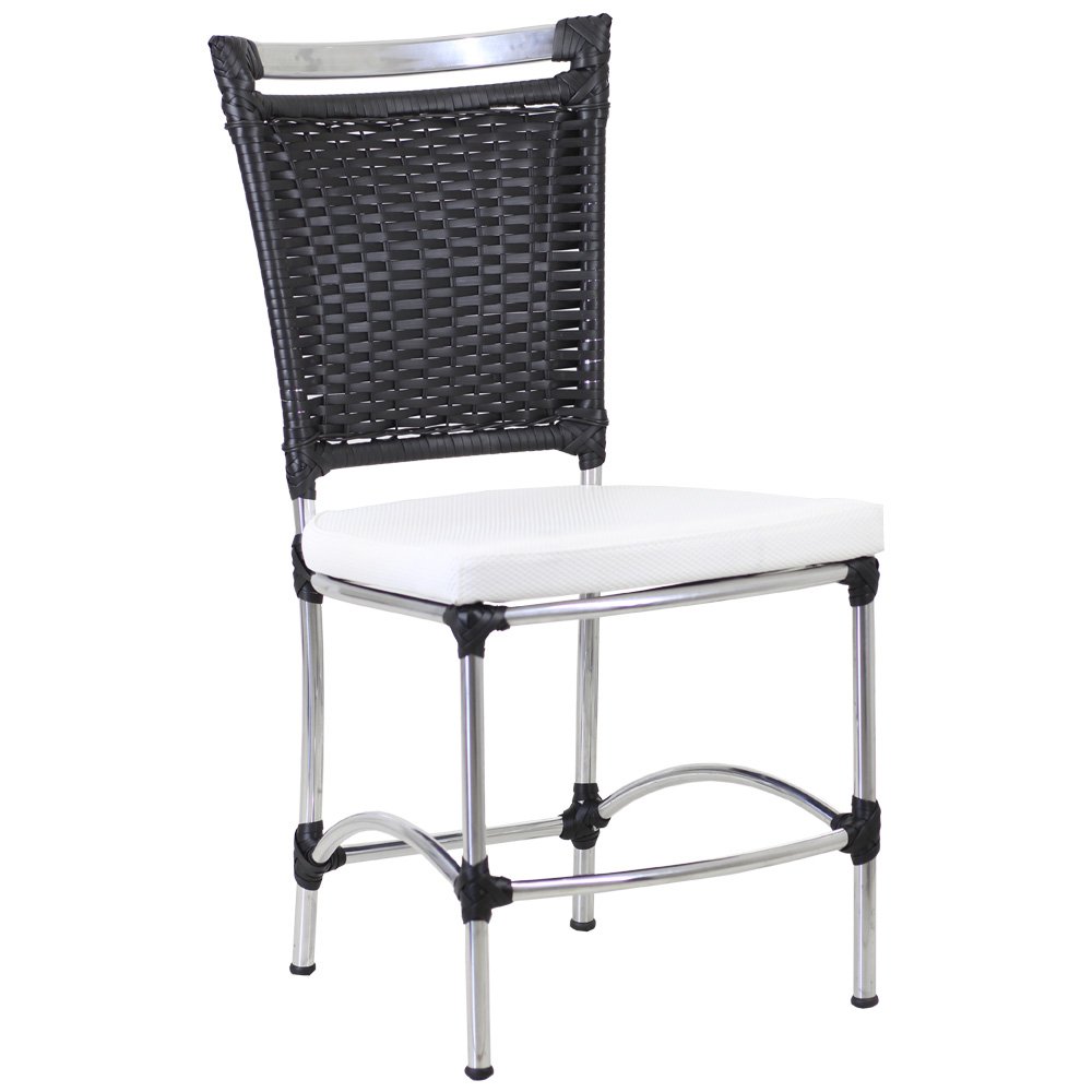 Cadeira em Alumínio e Fibra Sintética JK para Cozinha, Edícula - Preto - 1