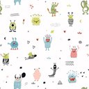 Ver imagem 2 de Papel de Parede Infantil - Monstrinhos Arte Destaque 3,50 Metros