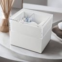 Ver imagem 3 de Pote Porta Cotonetes e Algodão Acrílico Branco com Tampa Centauri Acrílicos Pt-ca-w-tp