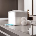 Ver imagem 2 de Pote Porta Cotonetes e Algodão Acrílico Branco com Tampa Centauri Acrílicos Pt-ca-w-tp