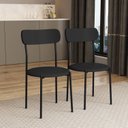 Ver imagem 1 de Kit 2 Cadeiras Estofadas Ergonômico Aço 288 Preto
