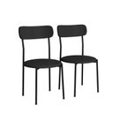 Ver imagem 2 de Kit 2 Cadeiras Estofadas Ergonômico Aço 288 Preto