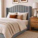 Ver imagem 4 de Cabeceira para Cama Box Estofada Zoe Decorativa Moderna Curva Organica Minimalista Casal 140 cm Padr