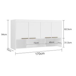 Módulo Aéreo para Cama Queen MDF Lotus Belmax:Carvalho - 5