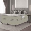 Ver imagem 2 de Baú Casal Bipartido + Colchão D33 One Face - Suede Bege - E-shop Casa