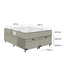 Ver imagem 3 de Baú Casal Bipartido + Colchão D33 One Face - Suede Bege - E-shop Casa