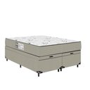 Ver imagem 5 de Baú Casal Bipartido + Colchão D33 One Face - Suede Bege - E-shop Casa