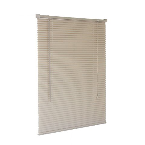 Persiana Horizontal PVC Bege 60 (L) x 80 (A) cm Cortina Completa C/ Kit de Instalação 0,60 x 0,80