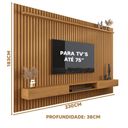 Ver imagem 4 de Painel Ripado com Rack Suspenso para Tv até 75 Polegadas - Natureza Veridian Shop Jm