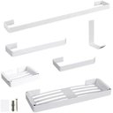 Ver imagem 1 de Kit Banheiro Organizador em Aço - Prático, Durável e Elegante - Branco