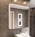 Ver imagem 1 de Armário de Banheiro 80cm 02 Portas com Espelho Ref 801 - Branco
