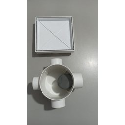 Ralo Invisível Sifonado 15x15 Branco Banheiro modelo Porcelanato Colar Piso com Caixa Sifonada 100 - - 2