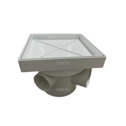 Ralo Invisível Sifonado 15x15 Branco Banheiro modelo Porcelanato Colar Piso com Caixa Sifonada 100 - - 1