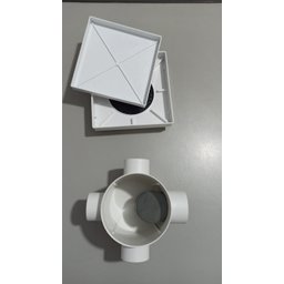 Ralo Invisível Sifonado 15x15 Branco Banheiro modelo Porcelanato Colar Piso com Caixa Sifonada 100 - - 4