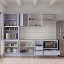 Ver imagem 2 de Cozinha Planejada 6 Peças sem Tampo com Cristaleira Marselha CabeCasa MadeiraOriginals Azul/Sereno