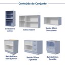Ver imagem 6 de Cozinha Planejada 6 Peças sem Tampo com Cristaleira Marselha CabeCasa MadeiraOriginals Azul/Sereno