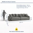Ver imagem 3 de Sofá Cama Modular Orgânico Retrátil 4 Lugares Base Madeira Maciça 230 cm Marrocos