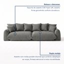 Ver imagem 7 de Sofá Cama Modular Orgânico Retrátil 4 Lugares Base Madeira Maciça 230 cm Marrocos