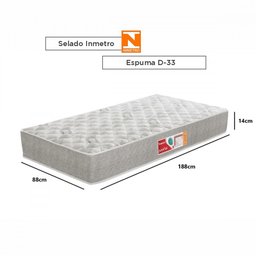 Colchão Solteiro Prorelax Turquesa D33 088X188X14 Cinza e Branco  - 3