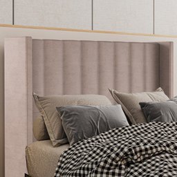 Cabeceira Queen 158 cm Barcell Veludo Rose Soon - 2