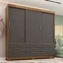 Ver imagem 1 de Guarda-roupa Casal 3 Portas de Correr 9 Gavetas 194,40cm Morretes Santos Andirá