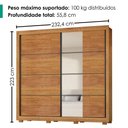 Ver imagem 3 de Guarda Roupa Casal 2 Portas de Correr com Espelho 232 cm Copacabana Cedro Rudk