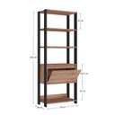 Ver imagem 2 de Estante Industrial 1 Porta 4 Prateleiras M109 183CMX70CM Yescasa Marrom/Preto/Solanum