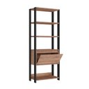 Ver imagem 3 de Estante Industrial 1 Porta 4 Prateleiras M109 183CMX70CM Yescasa Marrom/Preto/Solanum