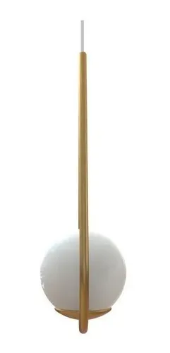 KIT 2 PENDENTE GOTA GLOBO VIDRO 15 JABUTICABA DOURADO BQ FL - 3