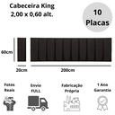 Ver imagem 5 de Cabeceira King Linho Preto Placa Modulada Estofada Ripada Adesiva