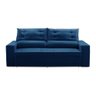Sofá Retrátil e Reclinável 2 lugares com Molas 1,50m Laisa Suede Azul Madelina Decor - 3