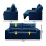 Sofá Retrátil e Reclinável 2 lugares com Molas 1,50m Laisa Suede Azul Madelina Decor - 2