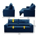 Ver imagem 2 de Sofá Retrátil e Reclinável 2 lugares com Molas 1,50m Laisa Suede Azul Madelina Decor