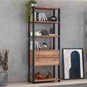 Ver imagem 1 de Estante Industrial 2 Gavetas 4 Prateleiras M110 183CMX70CM Yescasa Marrom/Preto/Solanum