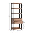 Ver imagem 4 de Estante Industrial 2 Gavetas 4 Prateleiras M110 183CMX70CM Yescasa Marrom/Preto/Solanum