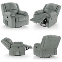 Ver mais imagens de Poltrona do Papai Reclinável Sala de Cinema Madrid Glider Manual Giratória USB PU Cinza G23 Gran Bel