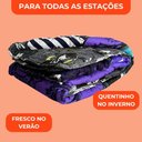 Ver imagem 6 de Edredom Solteiro Lepper Wandinha Microfibra Dupla Face Estampado Roxo